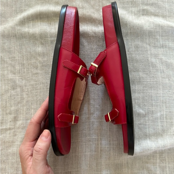 J. Crew Colbie Buckle Sandals in Red Leather - Picture 6 of 6